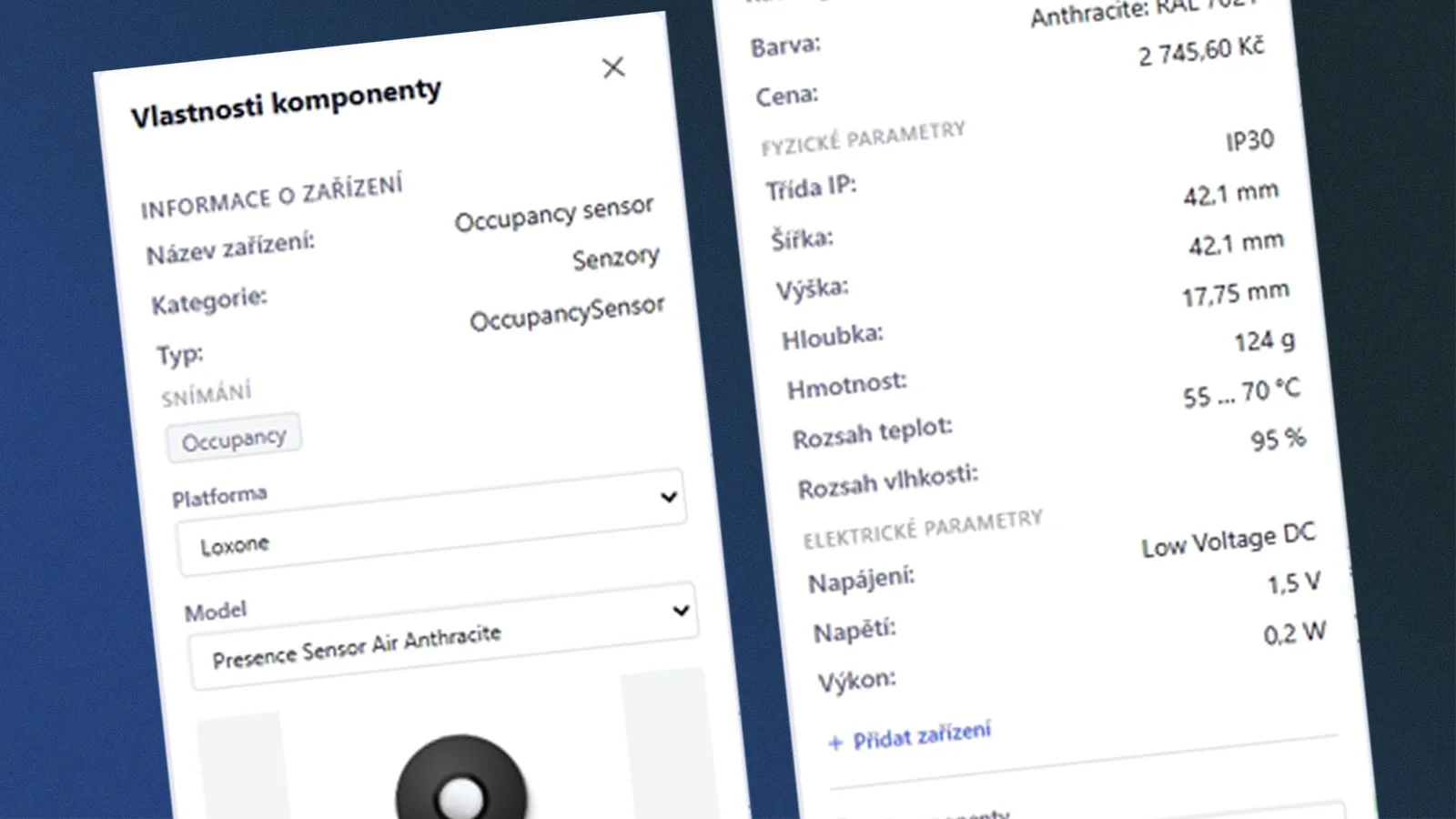 Katalog komponent — prohledávatelný seznam Smart Home prvků s technickými parametry